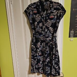 Old Navy Navy and White Printed Mini Dress
